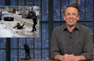 Seth Meyers agradado pelo agente do ICE escorregando no gelo: ‘Você sabe onde ele pousou? No Nariz’ | Vídeo Jogar