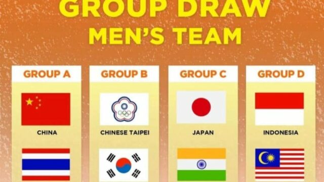 Sorteio do Campeonato Asiático de Equipes de 2026: Seleção Masculina da Indonésia enfrenta a Malásia na Fase de Grupos
