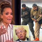 Nicolas Maduro e sua esposa, Cilia Flores, são vistos algemados após pousarem em um heliporto de Manhattan, escoltados por agentes federais fortemente armados, enquanto entram em um carro blindado a caminho de um tribunal federal em Manhattan, em 5 de janeiro de 2026, na cidade de Nova York