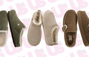 Tamancos! Mulas! 13 sapatos aconchegantes com forro de pele para usar em vez de tênis Laura Noltemeyer é vista vestindo um suéter cinza de malha fina com gola frontal drapeada escultural da Zara; jeans de perna reta azul claro com desbotamento suave da Zara; botas de inverno em camurça bege com bico arredondado, atacadores de corda, costura tonal e sola de borracha grossa da Inuikii; uma grande bolsa de ombro marrom escuro texturizada em um formato escultural suave e desleixado e couro tecido da Les Visionnaires x Michi da Want; óculos ovais pretos com armação em acetato brilhante e lentes escuras da Celine; brincos esculturais de ouro grossos da Zara; luvas de couro macio marrom escuro da Zara; seu cabelo castanho escuro está liso com uma divisão ao meio, preso atrás das orelhas em 25 de novembro de 2025 em Berlim, Alemanha.