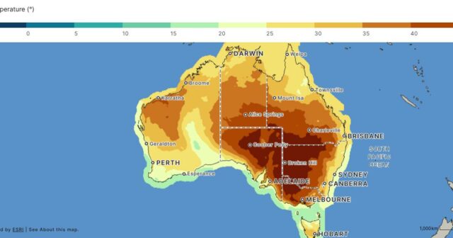 Temperaturas chegam a 50 graus enquanto a bomba de calor para no interior da Austrália
