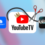 O aplicativo YouTube TV exibe um programa e o logotipo