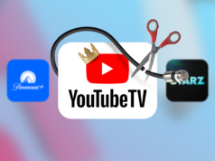 Tentei todas as alternativas de cabo, e o YouTube TV ainda é o rei do corte de cabos O aplicativo YouTube TV exibe um programa e o logotipo
