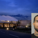 Uma foto noturna externa do Bally's Twin River Casino e de um dos indivíduos, Sims, detido no roubo. Três presos após roubo com faca no Bally's Twin River Casino Hotel