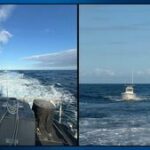 Tripulação de barco realiza resgate após barco de 24 pés virar no Rio Banana