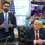 O presidente Donald Trump ouve o prefeito eleito da cidade de Nova York, Zohran Mamdani, discursar no Salão Oval da Casa Branca, sexta-feira, 21 de novembro de 2025, em Washington.