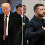 O presidente dos EUA, Donald Trump, caminhando durante a 56ª reunião anual do Fórum Econômico Mundial (WEF) em Davos, Suíça.