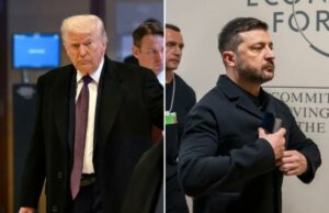 Trump e Zelensky se reúnem a portas fechadas para ‘breve conversa individual’ em Davos: ‘Foi bom’ O presidente dos EUA, Donald Trump, caminhando durante a 56ª reunião anual do Fórum Econômico Mundial (WEF) em Davos, Suíça.