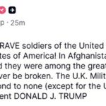 Num comunicado, o Presidente dos EUA disse: 'Os GRANDES e muito CORAJOSOS soldados do Reino Unido estarão sempre com os Estados Unidos da América!'