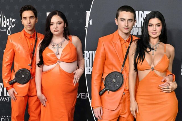 Veja Megan Stalter e Paul W. Downs se vestindo como Kylie Jenner e Timothée Chalamet no Critics Choice Awards 2026
