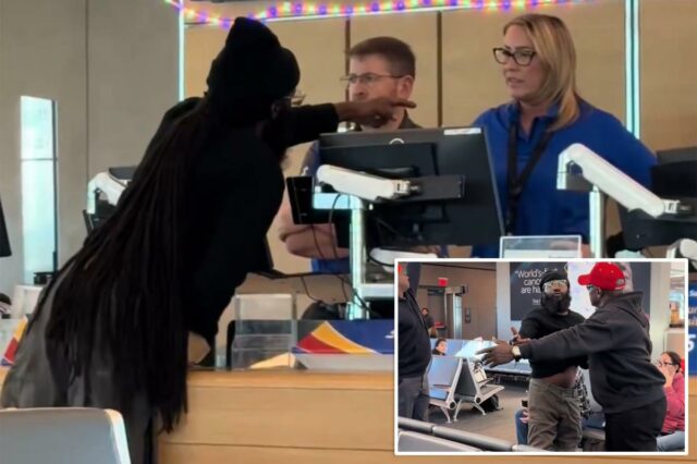 Viajante indisciplinado ameaça 'dar um tapa' nos trabalhadores do sudoeste Viajante indisciplinado ameaça 'dar um tapa' nos trabalhadores do sudoeste durante o colapso do aeroporto: vídeo