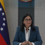 Vice-presidente da Venezuela, Delcy Rodríguez, em discurso televisionado após a captura de Nicolás Maduro