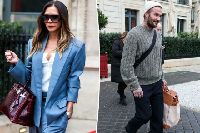 Victoria e David Beckham afirmam seu status de casal poderoso com a coordenação da Birkins em Paris
