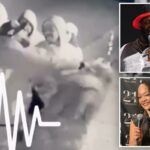 Vídeo mostra uma mulher corpulenta e cômica dando um soco no rosto do lado de fora do clube de comédia de Hollywood