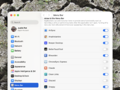 Você pode finalmente limpar a barra de menu do seu Mac (sem usar software de terceiros) O espaçamento da barra de menu do aplicativo. É um controle deslizante simples que permite ajustar o espaçamento entre os ícones. Acima da janela estão alguns ícones da barra de menu que estão comprimidos.