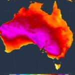 A faixa de calor que se estende desde WA e por toda a Austrália é clara para todos verem.