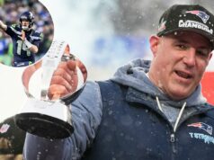 Whale chega com aposta de US$ 1,1 milhão nesta aposta do Super Bowl 2026 O quarterback do Seattle Seahawks, Sam Darnold # 14, lançando um passe durante o jogo do campeonato NFC.