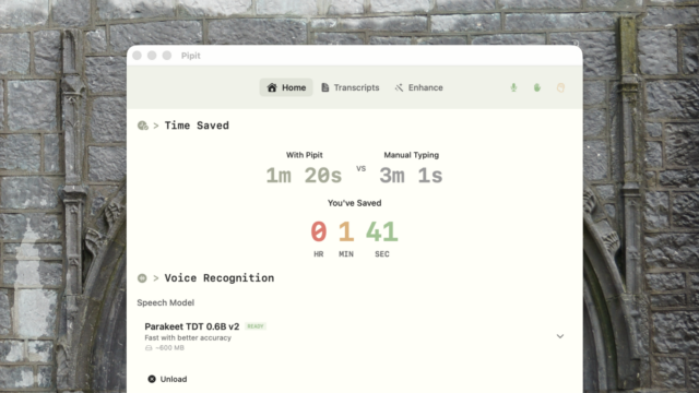 A tela de uploads do Pipit