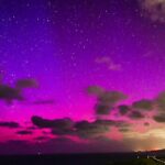 A aurora austral de 20 de janeiro capturada por Sarah Archibald, local de Byron Bay.