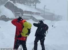 10 esquiadores desaparecidos após uma avalanche devastadora perto do Lago Tahoe enquanto equipes de resgate procuram desesperadamente por sobreviventes Quase 50 socorristas estão vasculhando a área de Castle Peak, em Sierra Nevada, perto de Truckee, Califórnia, para encontrar seis esquiadores que sobreviveram a uma avalanche - e 10 pessoas que permanecem desaparecidas.