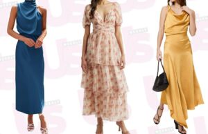 15 vestidos de coquetel que fazem a roupa perfeita para convidados de casamento na primavera Milena Karl é vista usando uma estampa de leopardo creme e preta