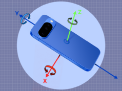 3 sensores ocultos do Android que você realmente vai querer experimentar Vista de cima para baixo de um smartphone exibindo um aplicativo de nível de bolha, cercado por ferramentas manuais tradicionais, como alicates, fita métrica e chaves de fenda.