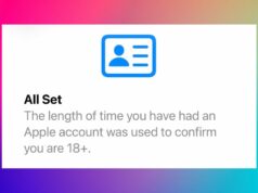 A Apple diz que a mensagem de verificação de idade do Reino Unido no iOS 26.4 beta 2 era um bug A verificação de idade da Apple no iOS 26-4 beta 2 levou menos de 30 segundos | Captura de tela mostrada em um fundo colorido