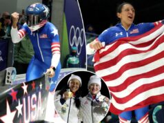 A bobsledder americana Elana Meyers Taylor, 41, finalmente ganha a primeira medalha de ouro na quinta Olimpíada A bobsledder americana Elana Meyers Taylor, 41, finalmente ganha a primeira medalha de ouro na quinta Olimpíada