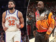 A entrevista de Shaquille O’Neal-Karl-Anthony Towns rapidamente se torna estranha após a vitória dos Knicks Karl-Anthony Towns, comemorando depois de um balde, marcou 25 pontos, o recorde do time, na vitória de retorno dos Knicks por 108-106 sobre os Rockets em 21 de fevereiro de 2026 no Gardden.