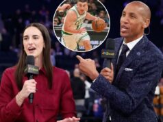 A estreia de Caitlin Clark na NBC apresenta um momento estranho de Reggie Miller A estrela da WNBA Caitlin Clark faz sua estreia na NBC Sports TV ao lado de Reggie Miller no início do Los Angeles Lakers x New York Knicks no Madison Square Garden em Nova York, Nova York, domingo, 1º de fevereiro de 2026.