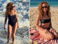 A estrela de ‘Dirty Dancing’ Jennifer Grey, 65, aproveita o sol em uma dupla de maiôs pretos A estrela de 'Dirty Dancing' Jennifer Grey, 65, aproveita o sol em uma dupla de maiôs pretos