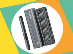 A ferramenta que uso para cada projeto doméstico custa menos de US$ 50 no momento Uma chave de fenda elétrica Fanttik NEX E1 Max cinza com múltiplas pontas.