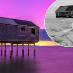 A icônica casa de palafitas dos Hamptons desaba na baía depois de permanecer parada por mais de 70 anos devido ao frio