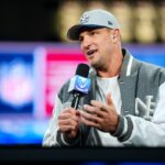 Patriots legend Rob Gronkowski appears at an Jets vs Giants NFL game