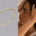 pulseira de tênis com clipe de papel real