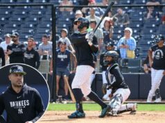 A melhora da saúde de Giancarlo Stanton vem com muita esperança e tudo em jogo para os Yankees Giancarlo Stanton, nº 27 do New York Yankees, se aquece durante os treinos da equipe.