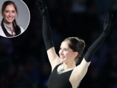 A patinadora artística americana Isabeau Levito está vivendo sua melhor vida na Vila Olímpica Isabeau Levito patina durante o