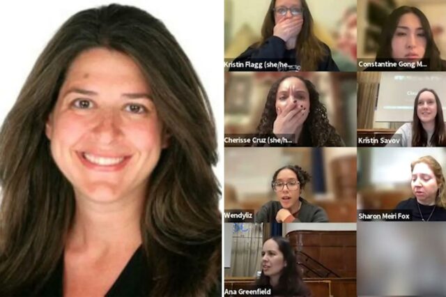 A professora do Hunter College, Allyson Friedman, desperta fúria ao ser pega no microfone fazendo um comentário 'descaradamente racista'
