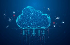 A startup de inferência de IA Modal Labs está em negociações para aumentar a avaliação de US$ 2,5 bilhões, dizem fontes Drawing of a cloud on a blue background with arrows going in and out of the cloud to show the syncing concept.