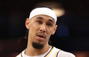 ASSISTIR: Jaxson Hayes do Lakers é suspenso após empurrar o mascote dos Wizards, causando colisão com líder de torcida ASSISTIR: Jaxson Hayes do Lakers é suspenso após empurrar o mascote dos Wizards, causando colisão com líder de torcida