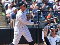 Aaron Judge mostra que está pronto para enfrentar o mundo em uma poderosa estreia na primavera Aaron Judge acerta um home run no terceiro inning, a primeira de suas duas bolas longas na vitória dos Yankees por 20-3 no treinamento de primavera sobre os Tigers em 21 de fevereiro de 2026.