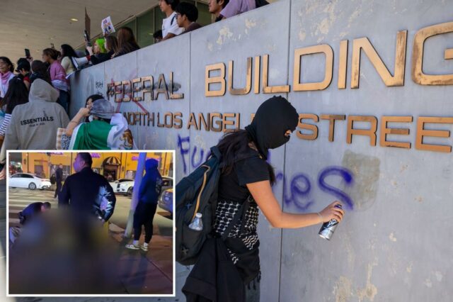 Adolescente baleado enquanto uma multidão sem lei toma conta das ruas do DTLA – horas depois de agitadores estudantis entrarem em confronto com policiais próximos
