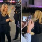 Agitadores mascarados atacam repórter durante protestos anti-ICE do DTLA e tentam cortar o cabo da câmera