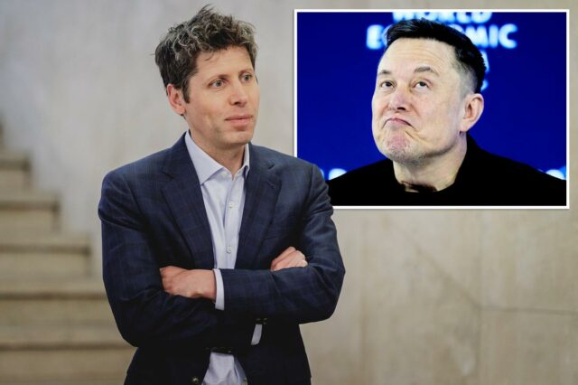 Altman chama os planos do data center espacial de Musk Elon Musk fazendo careta no Fórum Econômico Mundial.