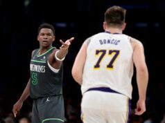 Anthony Edwards assa Luka Doncic do Lakers e SGA do Thunder em anúncio de calçados Anthony Edwards assa Luka Doncic do Lakers e SGA do Thunder em anúncio de calçados