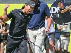 Anthony Kim vence evento LIV Golf pela primeira vitória em 16 anos Anthony Kim levanta o punho depois de fazer um birdie para assumir a liderança na rodada final do torneio LIV Golf Adelaide em 15 de fevereiro de 2026.