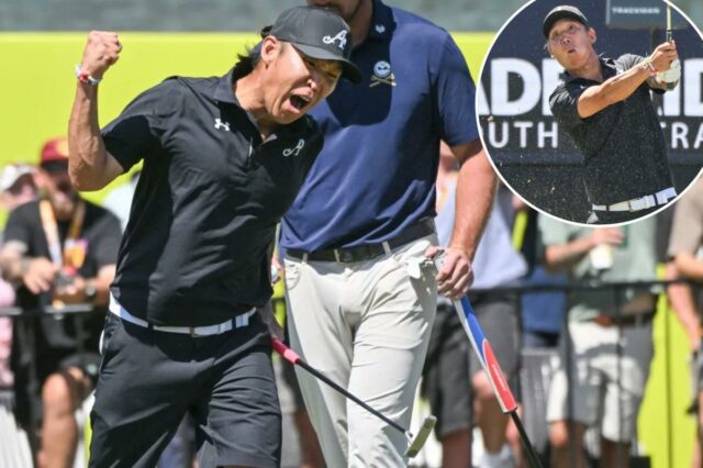 Anthony Kim vence evento LIV Golf pela primeira vitória em Anthony Kim levanta o punho depois de fazer um birdie para assumir a liderança na rodada final do torneio LIV Golf Adelaide em 15 de fevereiro de 2026.