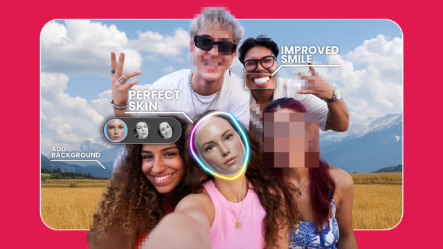 Logotipo do Google Fotos cercado por ícones que representam recursos de pesquisa, vídeo e edição mágica