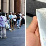 Uma fila é vista se formando em frente à loja ABC Bullion em Martin Place, em Sydney, em janeiro de 2026.
