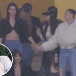 Assista Kendall Jenner dançar desajeitadamente no show do intervalo do Super Bowl 2026 do ex-namorado Bad Bunny